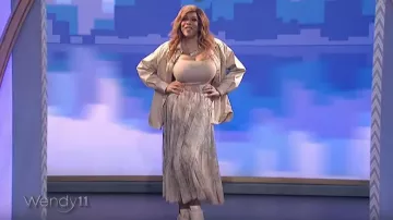H&m Tulle Cir­cle Skirt - Light beige/mar­ble-pat­terned worn by Wendy Williams on The Wendy Williams Show January 20, 2020