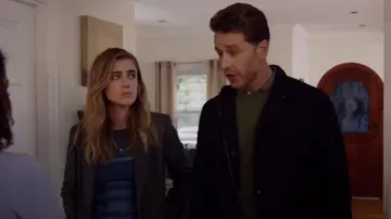 Blue Striped Ribbed Sweater worn by Michaela Stone (Melissa Roxburgh) in Manifest Season 2 Episode 1