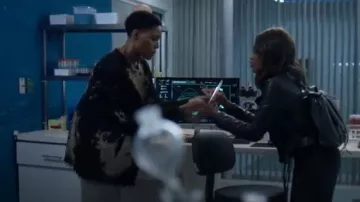 Black Distressed Sweater worn by Lynn Pierce (Christine Adams) in Black Lightning Season 3 Episode 10