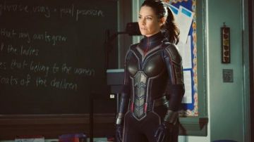The holding of Hope Van Dyne / Wasp (Evangeline Lilly) in the Ant-Man and the Wasp