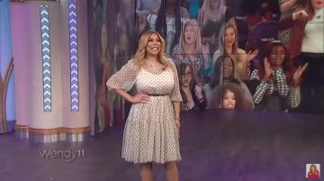 H&M White Pol­ka Dot Dress worn by Wendy Williams on The Wendy Williams Show January 21, 2020