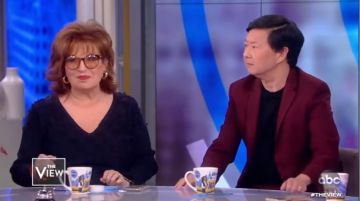 Vince Navy Dot Fringe Sweater worn by Joy Behar on The View January 21, 2020