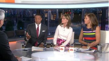 Falda con estampado floral de Prada usada por Savannah Guthrie en hoy 21 de enero de 2020