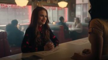 Black Cherry Cardigan worn by Cheryl Blossom (Madelaine Petsch) in Riverdale Season 4 Episode 10