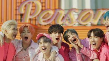 Pink Baseball Cap worn by Suga in BTS (방탄소년단) '작은 것들을 위한 시 (Boy With Luv) feat. Halsey' Official MV