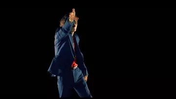 Blue Wide Lapel Blaz­er worn by Suga in  BTS (방탄소년단) '작은 것들을 위한 시 (Boy With Luv) feat. Halsey' Official MV