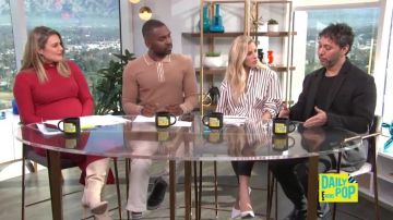 Totême Shirt Rayé porté par Morgan Stewart sur E! News Du 23 Janvier 2020