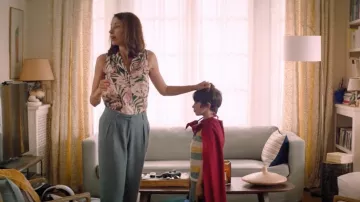 Pantalon carotte vert d'eau de Isabelle Mercier (Aure Atika) dans 10 jours sans maman