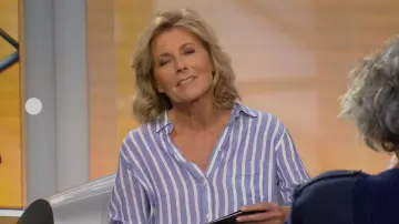 La chemise rayée de Claire Chazal dans Passage des Arts le 24.01.2020