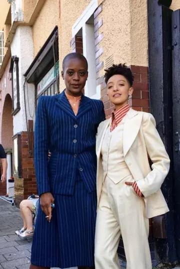 The entire blazer, shirt, pants worn by Patricia Allison on a promotional photo of Sex Education