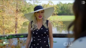 Polka Dot Noir Midi Robe portée par Alexis Carrington (Elaine Hendrix) dans la Dynastie Saison 3 Épisode 10
