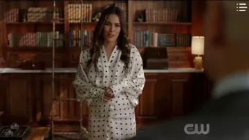 Belt­ed Asym­met­ric Twill Dress worn by Cristal Carrington (Daniella Alonso) in Dynasty Season 3 Episode 10