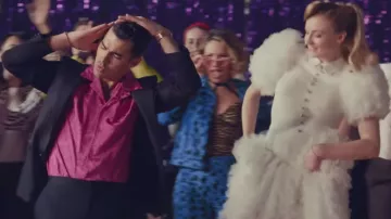 Pink 70s style shirt of Joe Jonas in Jonas Brothers - What A Man Gotta Do (Official Video)