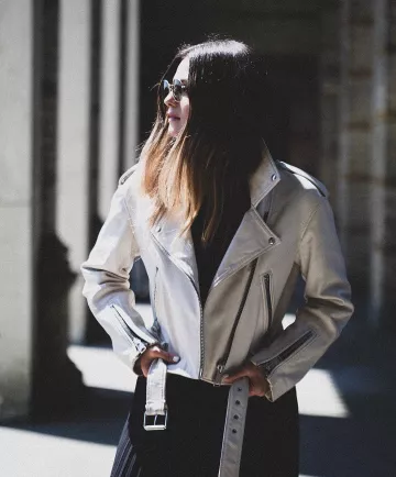 Allsaints Veste en Cuir de Mercer7 sur l'Instagram account @mercer7official