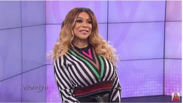 Diane Von Furstenberg Cropped Chevron Sweater worn by Wendy Williams on The Wendy Williams Show January 27, 2020