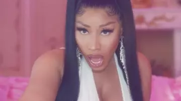 Long crystal chandelier earrings of Nicki Minaj in KAROL G, Nicki Minaj - Tusa