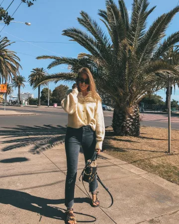 Chloé Cuir Noir Sac de Sinead sur l'Instagram account @sineadcrowe