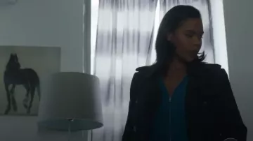 Blue Zip Front Blouse worn by Sheryll Barnes (Roxy Sternberg) in FBI: Most Wanted Season 1 Episode 4