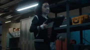 Black & White Striped Bomber Jacket worn by Hana Gibson (Keisha Castle-Hughes) in FBI: Most Wanted Season 1 Episode 4