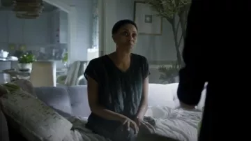 Dark Grey Striped Caftan worn by Lynn Pierce (Christine Adams) in Black Lightning Season 3 Episode 11