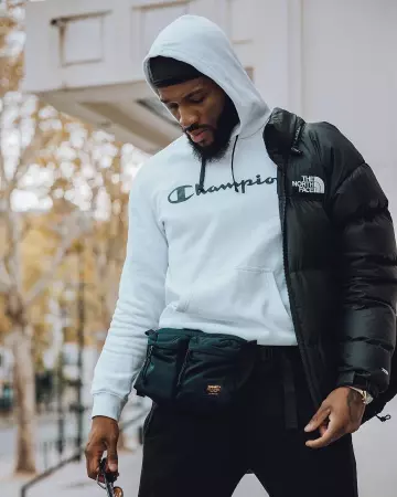 The down jacket black The North Face Ricky Thomason on the account Instagram of @rickythomason