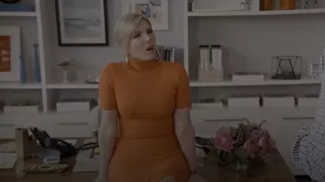 Orange/Red Turtleneck Sweater Dress with Leg Slit worn by Brianna Hanson (June Diane Raphael) in Grace and Frankie Season 6 Episode 6