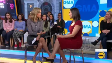 Roland Mouret Red Stretch Crepe Dress worn by Paula Faris on Good Morning America January 28, 2020
