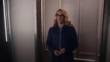 Blue Mohair Textured Coat worn by Felicity Smoak (Emily Bett Rickards) in Arrow Season 8 Episode 10