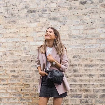 H&M Den­im Skirt of Charlotte Olivia on the Instagram account @iamcharlotteolivia