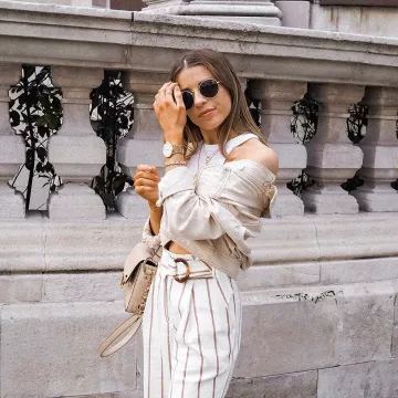 Topshop Stripe Peg Pantalones de Charlotte Olivia en la cuenta de Instagram @iamcharlotteolivia
