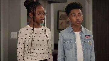 Chambray Flag Shirt worn by Miles Brown in black-ish Season 6 Episode 14