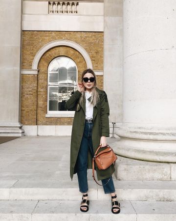 Asos Design Longline Trench Coat of Georgia Luisa Allegra Meramo en la cuenta de Instagram @glameramo