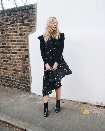 Vestido Asimétrico Negro de Georgia Luisa Allegra Meramo en la cuenta de Instagram @glameramo