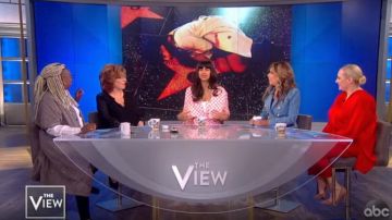 Roland mouret Ciro Flared Silk-satin Blouse worn by Meghan McCain on The View January 30, 2020