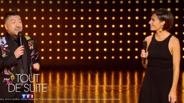 La robe noire plissée de Alessandra Sublet dans Stars à nu