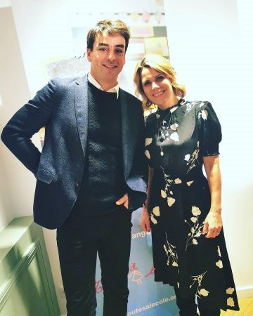 The dress midi high collar printed Black Laura Tenoudji on the account Instagram of @lauratenoudji