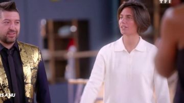 Le polo milano oversize écru de Alessandra Sublet dans Stars à nu le 31.01.2020