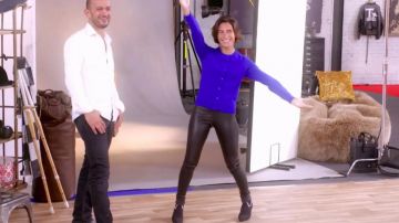 Le legging en cuir noir de Alessandra Sublet dans Stars à nu le 31.01.2020