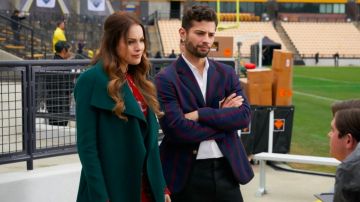 Green Coat of Fallon Carrington (Elizabeth Gillies) in Dynasty (S03E11)