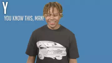Calvin Klein car print cotton T-shirt worn by YBN Cordae in YBN Cordae's ABCs