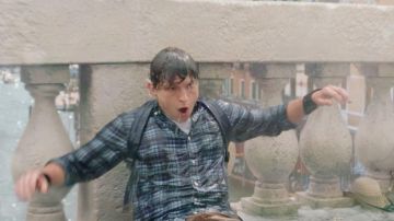 Blue flannel button shirt worn by Peter Parker (Tom Holland) as seen in Spider-Man: Far from Home