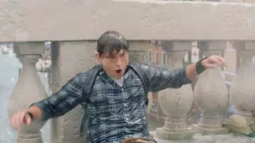 Blue flannel button shirt worn by Peter Parker (Tom Holland) as seen in Spider-Man: Far from Home