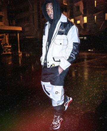 The jacket color-block black and white Diesel carried by Niska on his account Instagram @niska_officiel