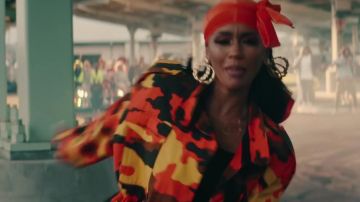 Orange camo jacket of Saweetie in Saweetie - My Type (Official Video)