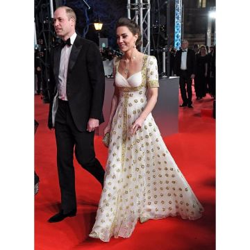 Jimmy Choo Romy Glit­tered Metal­lic Heel Pumps worn by Catherine, Duchess of Cambridge 73rd British Academy Film Awards February 2, 2020