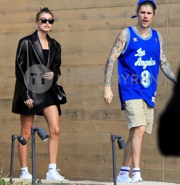 Nike Air Force Sneak­er worn by Hailey Baldwin Nobu Malibu February 2, 2020