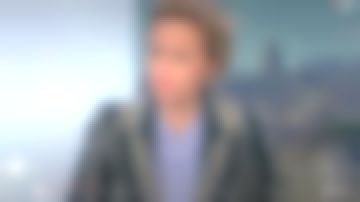  La veste noire avec rayures côtelées jaune-gris-bleu ciel de Caroline Roux dans Télématin les 4 vérités le 03.02.2020