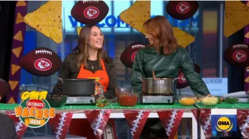 Zara Vert Simili Cuir Robe portée par Ginger Zee sur Good Morning America le 31 janvier 2020