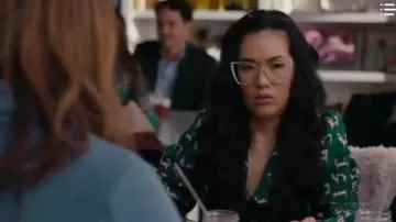 Vert Carlin Imprimer Chemisier porté par Doris (Ali Wong) dans American Housewife Saeson 4 Épisode 13