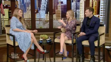 Gianvito Rossi Blue Suede Pumps worn by Kelly Ripa on LIVE with Kelly and Ryan January 31, 2020